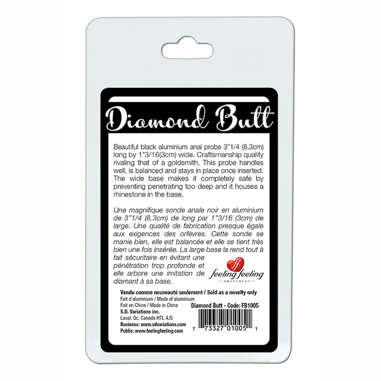 Picture of DIAMOND BUTT PLUG ALUMINIUM  83MM X 30MM BLACK