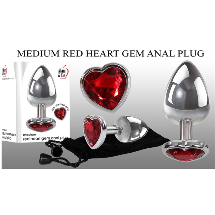 Picture of MEDIUM RED HEART GEM ANAL PLUG