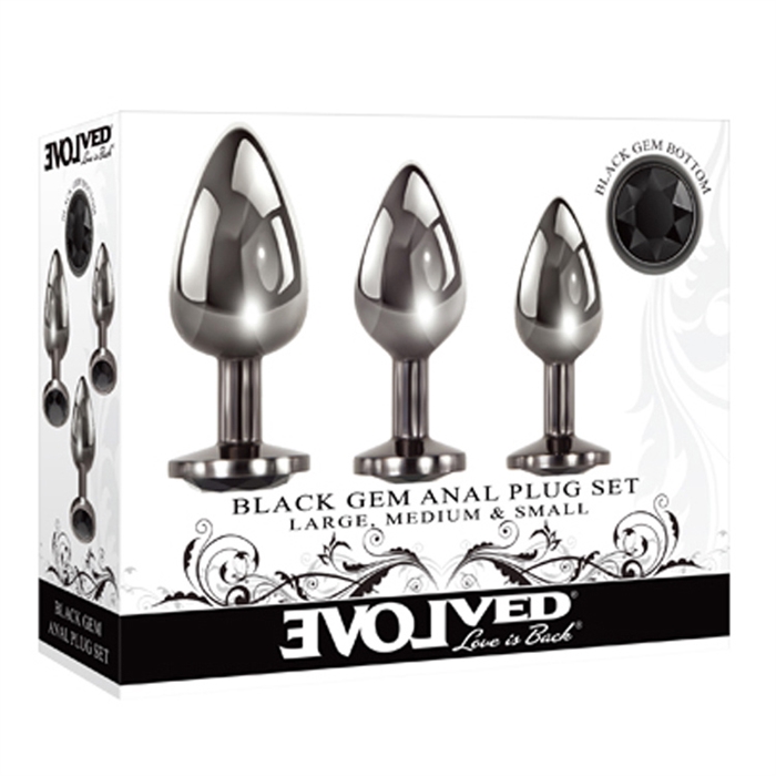 Picture of Black Gem Anal Plug Set
