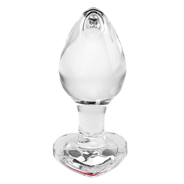 Picture of Red Heart Gem Glass Plug - Medium