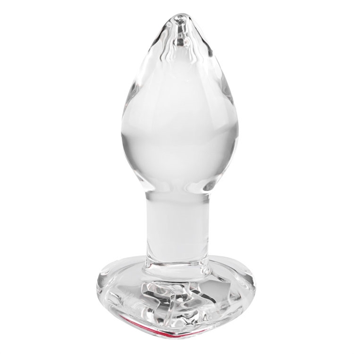 Picture of Red Heart Gem Glass Plug - Small