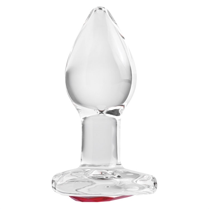 Picture of Red Heart Gem Glass Plug - Small