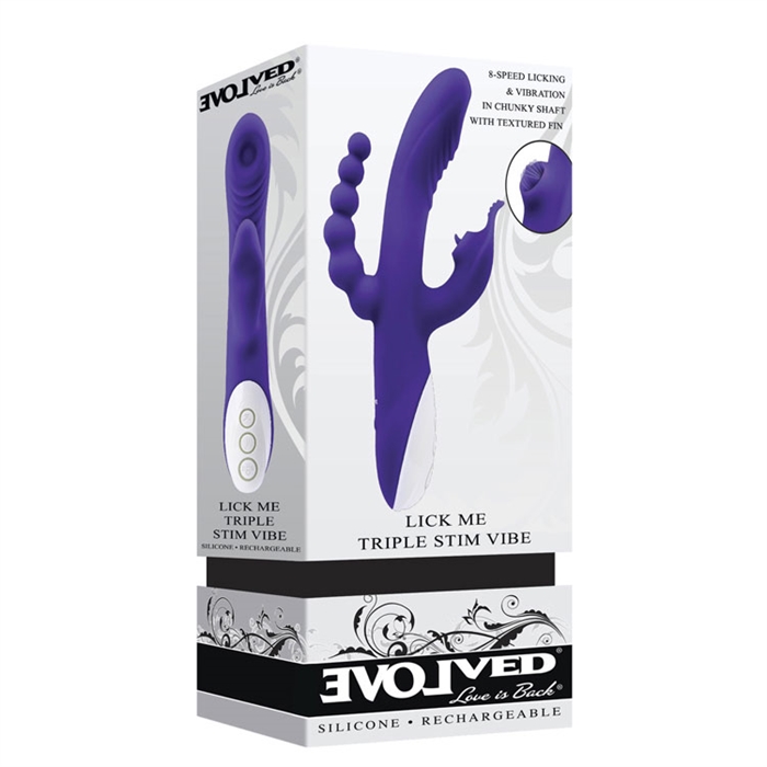 Picture of Lick Me Triple Stim Vibe - Silicone Purple
