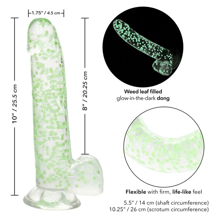 Picture of NB - I Leaf Dick Glow-In-The-Dark Weed Leaf Dildo