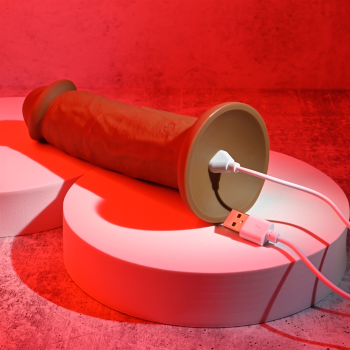 Picture of 7" Girthy Vibrating Dong (dark)